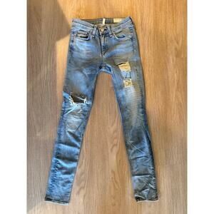 RAG & BONE Women’s Skinny Distressed Light Wash Convoy Jeans Size 25